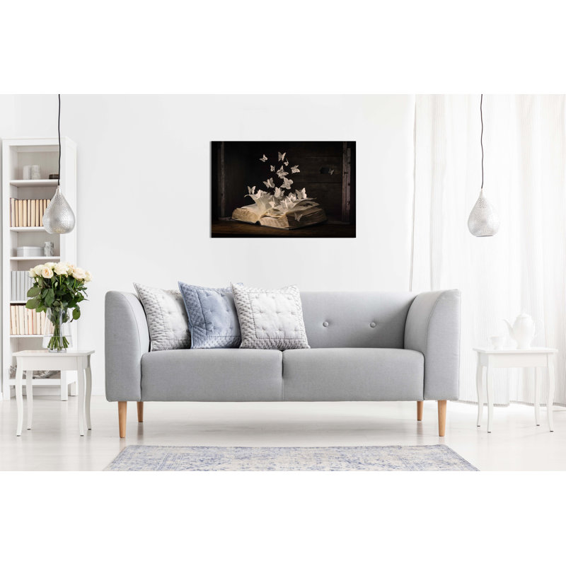 Book Butterfly Paper Cuts Artistic - Wrapped Canvas Art Prints, 76cm H x 51cm W