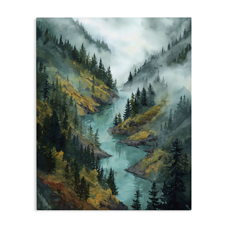 «Turquoise Mountain River Bends Canvas», conception par Franklyn Gregory, 40 x 30