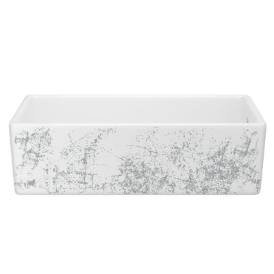 Shaker­­ 36" Single Bowl Farmhouse Apron Front Fireclay Kitchen Sink With Metallic Design
