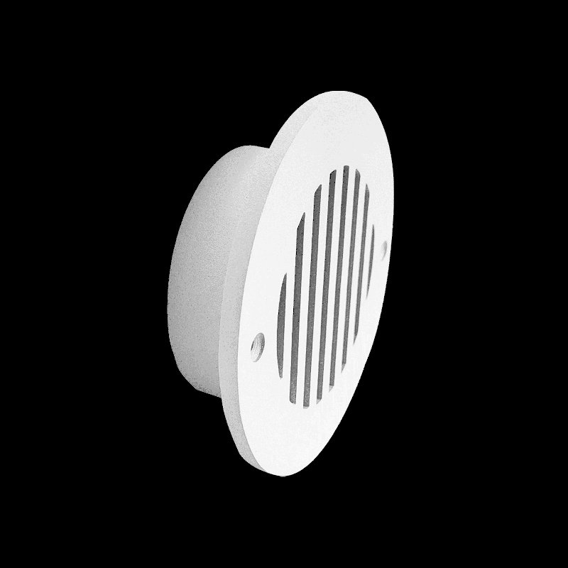 Grille de ventilation linéaire moderne 5,5 po, ronde 4 po, fonte d'aluminium, VR109, Blanc