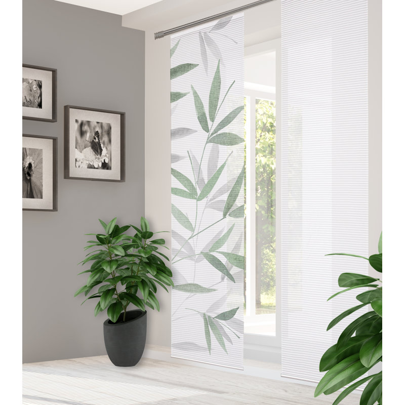 Semi Sheer Sliding Panel Single Panel, Sage