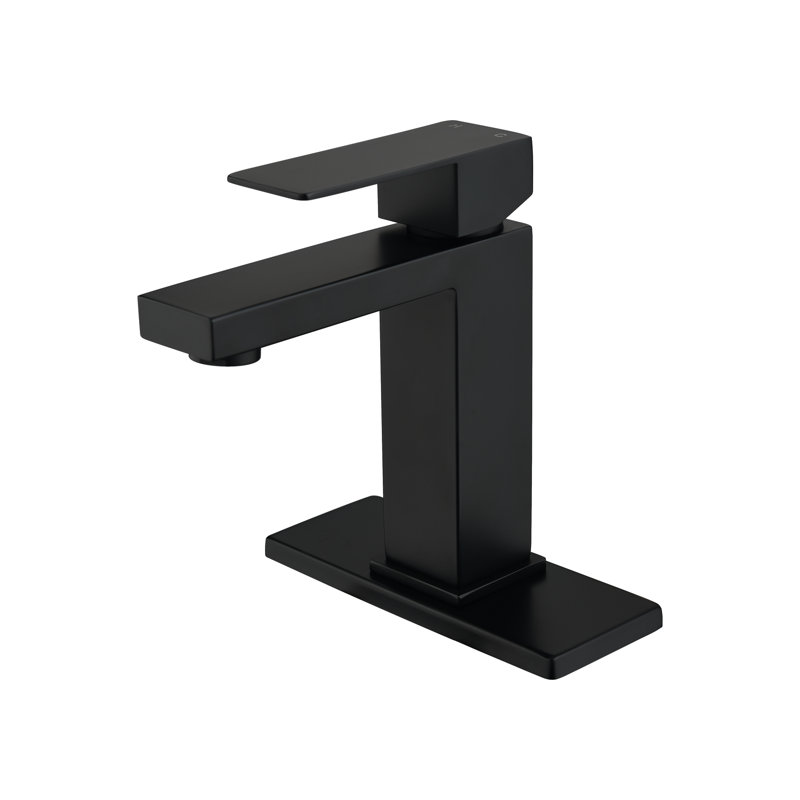 Matt Black Single Handle Bathroom Faucet, Waterfall Spout Vanity Sink Stainless Steel Material For Durability, Corrosion And Fingerprint- Finish, Quiet Uninterrupted Water Flow Faucet With Outlet In