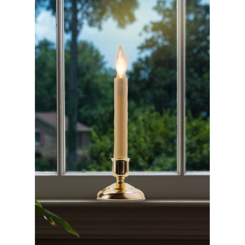 Cape Cod Electric Window Unscented Taper Candle, Ivory/Brass