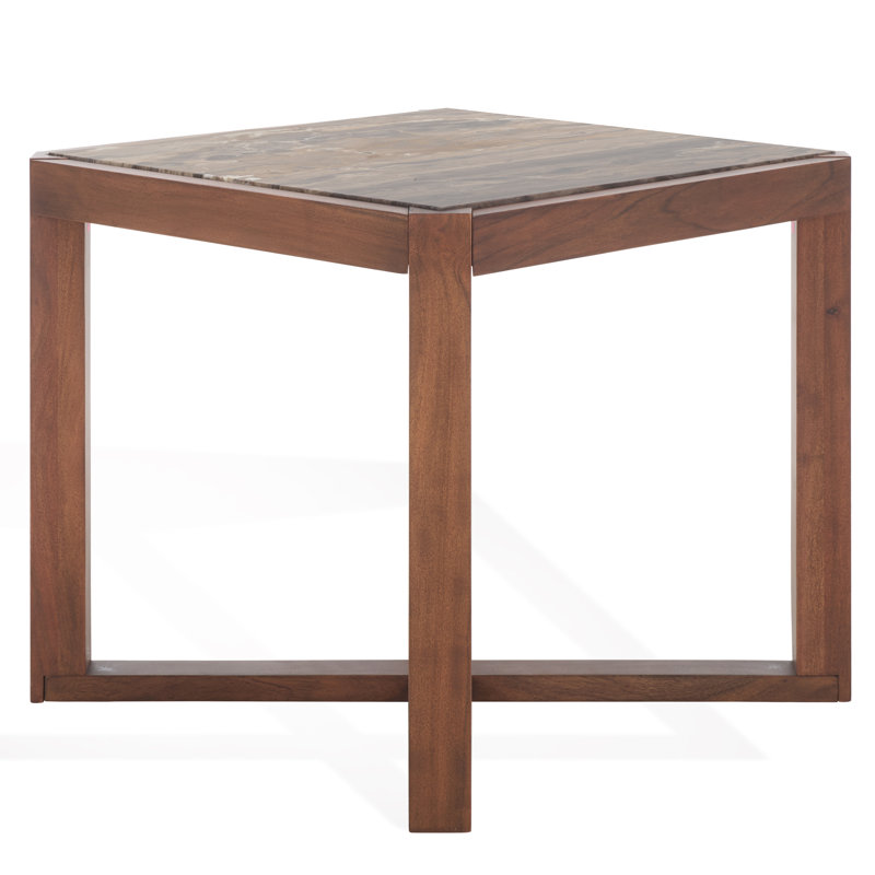 Table d'appoint Kinnedy, Plateau brun / base noyer