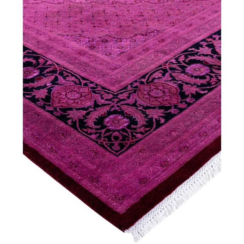 Overdyed Hand-Knotted Wool Modern-Contemporary Purple Area Rug 10' 0" x 14' 2"