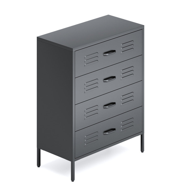 Armoire de rangement en métal avec 4 tiroirs pour le bureau, la maison, le garage