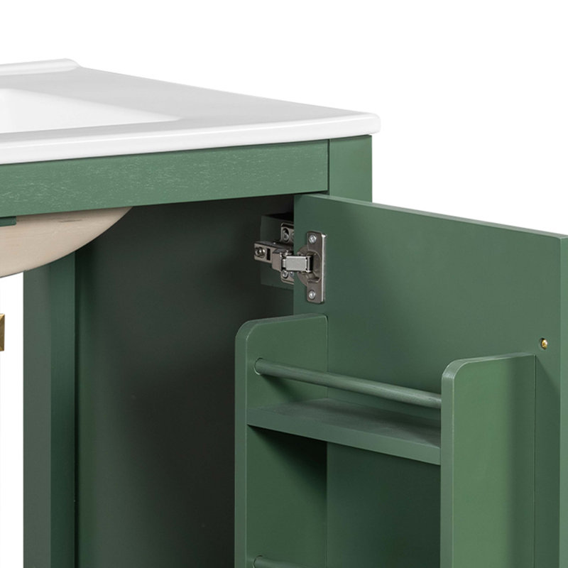 30" Blue Bathroom Vanity with Single Sink, Combo Cabinet Undermount Sink, Bathroom Storage Cabinet with 2 Doors and a Drawer, Soft Closing, Multifunctional Storage, Solid Wood Frame