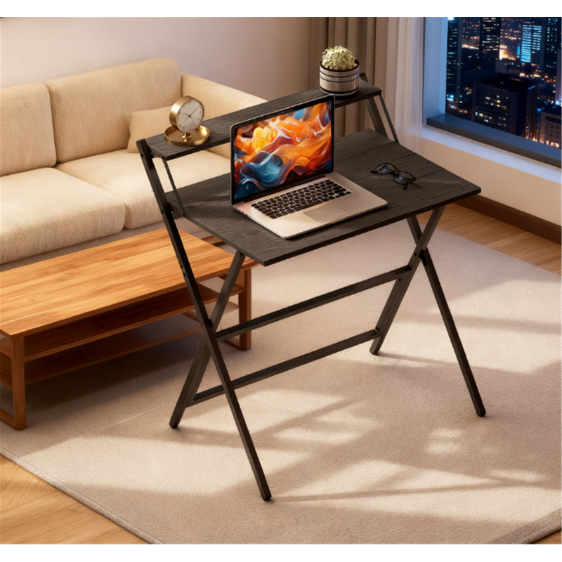 Computer Desk, Foldable Desk With Shelf