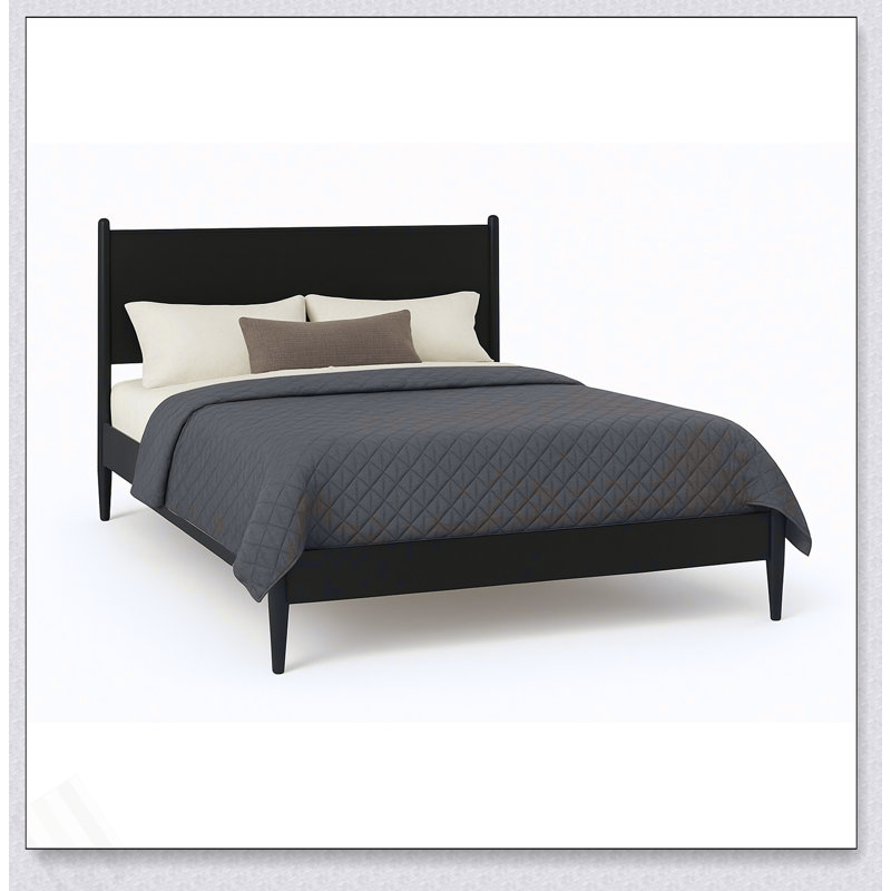 Lit plateforme Mid-Century, California King, Black