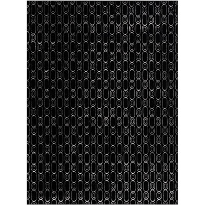 Tapis contemporain noir et argenté Vincente