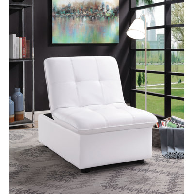 Elwell Twin 39.5'' Faux Leather Futon Chair