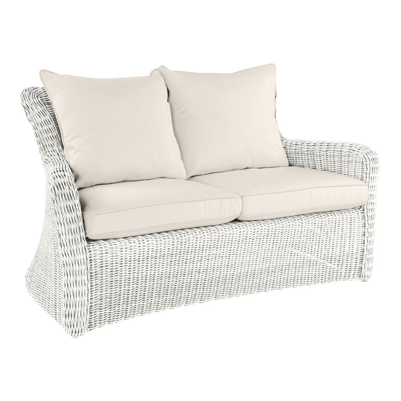 Sag Harbor Outdoor 2 - Seat Loveseat, Canvas Canvas Sunbrella® Canvas, Classic White