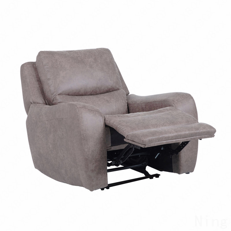 Brown Contemporary Power Recliner - High Density Foam, Soft Track Arms, Hardwood Frame, Oversized Seat, Brown