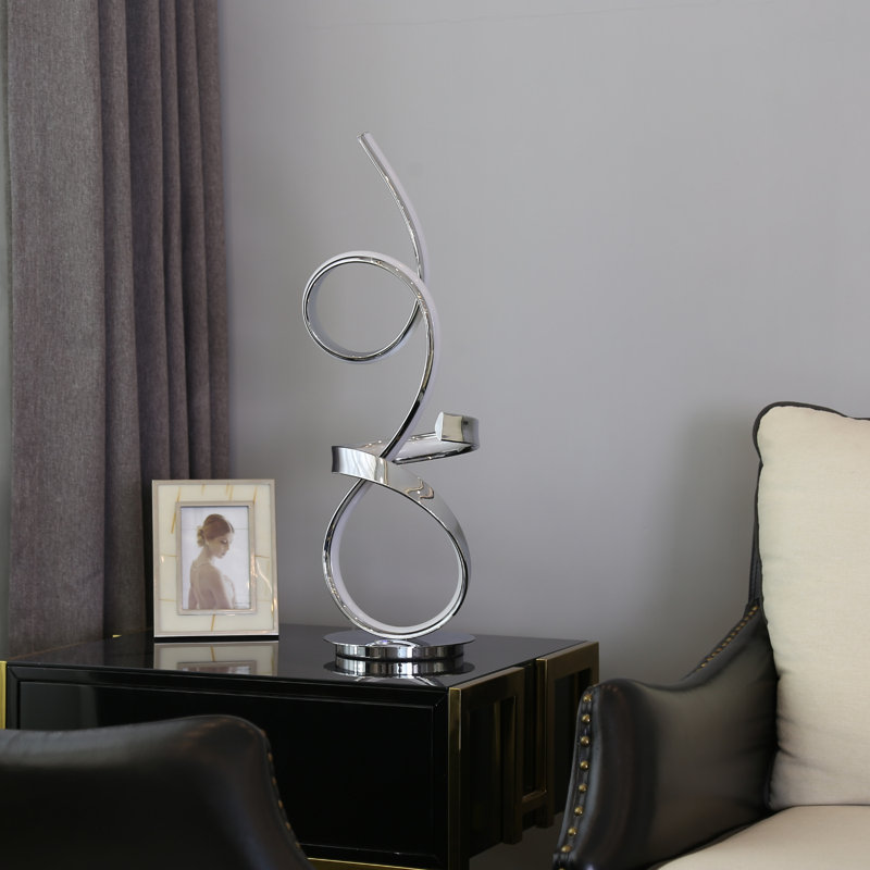 Alburnett 26'' Dimmable Novelty Table Lamp, Chrome