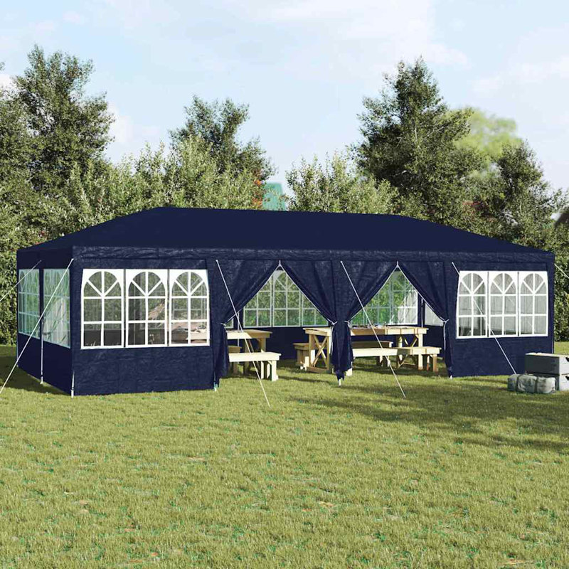 vidaXL Party Tent Polyethylene Event Outdoor Shelter Temporary Structure, 800 (cm.) x 400 (cm.), Blue