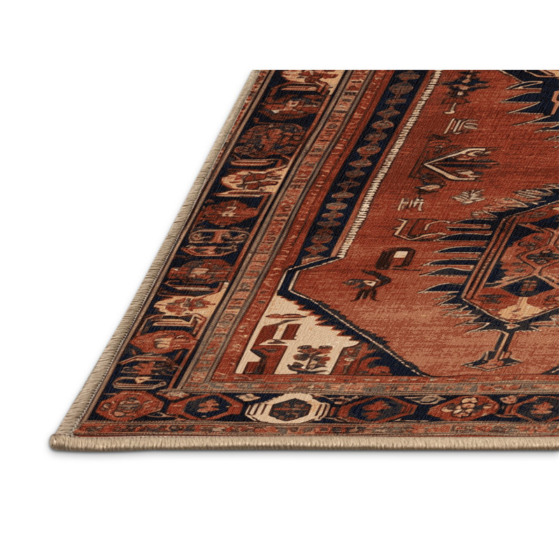 Machine Washable Persian Brown Area Rug, Square 8'