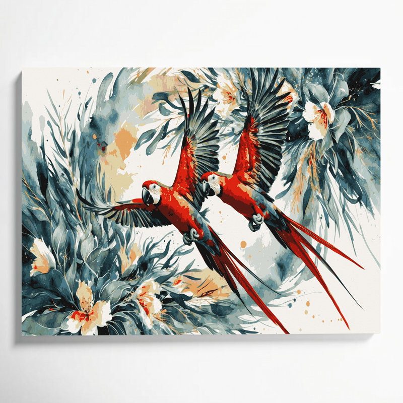 Oiseaux, art mural sur toile blanche, H 8 po x l 10 po