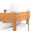Fauteuil club pivotant en bois Telluride, finition teck avec coussin beige-1618524497