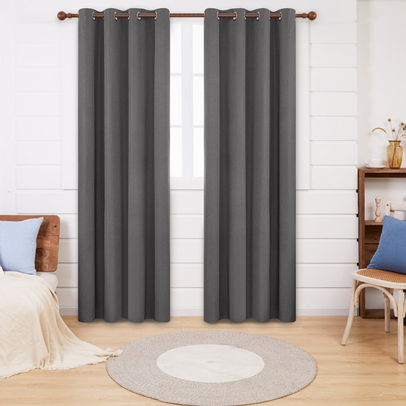 Ipswich Blackout Thermal Grommet Curtain Panels, 52" W x 63" L, Green