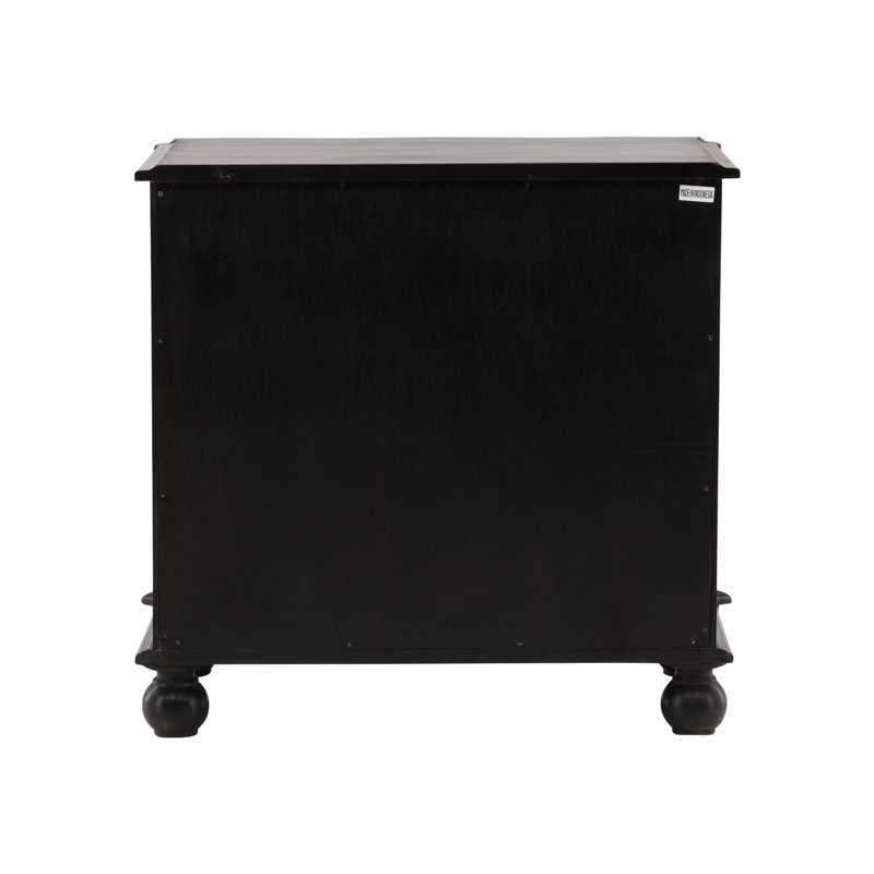 Furniture Classics Deeds Black Mahogany Chest with Brass Detail