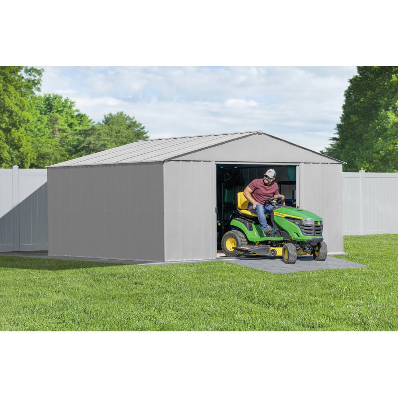 Flute Grey 14 ft x 12 ft Steel Storage Shed
