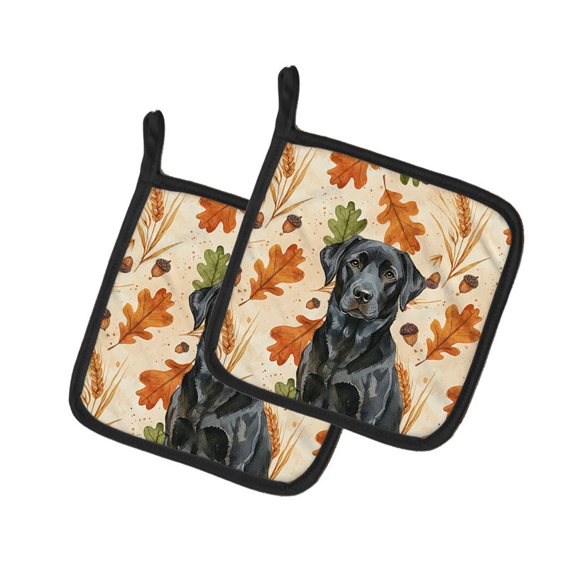Paire de poignées noires Labrador Retriever Heirloom