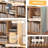 8-Grid Cube Storage Bookcase, Simple Compartment Open Bookshelf, Oak Colour