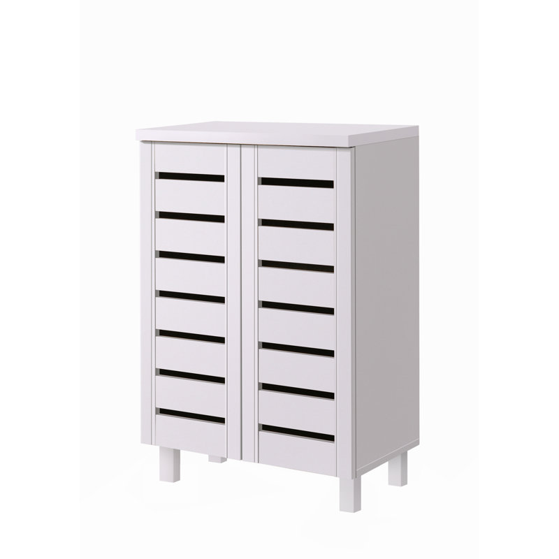 Osvaldo 8 Pair Shoe Storage Cabinet, White