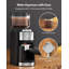 Aromaster Burr Coffee Grinder with 25 Grind Setting, Adjustable 2-12 Cups Timer, 3-Ears Portafilter Holder, Anti-static, Cleaning Brush, Black