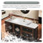 Meuble-lavabo mural en chêne massif bicolore noir et brun avec miroir intelligent-1508716438