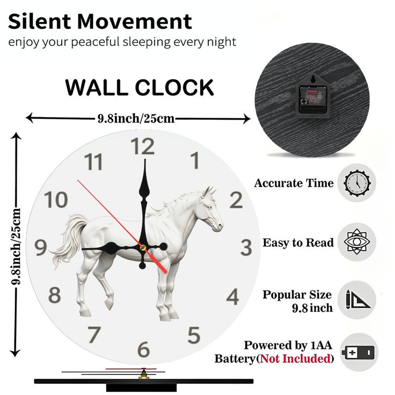 Horloge cheval blanc