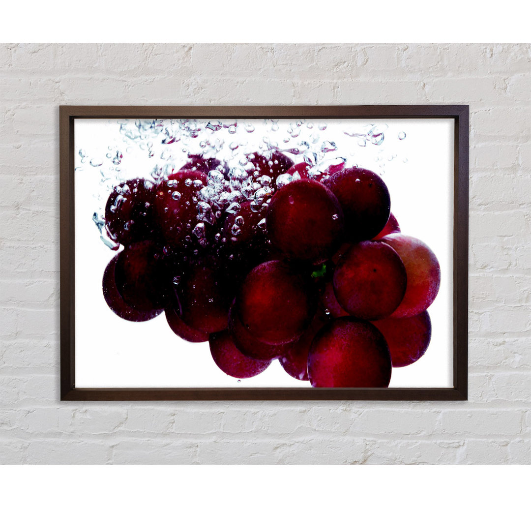 Water Splash Grapes - Einzelner Bilderrahmen Kunstdrucke auf Leinwand