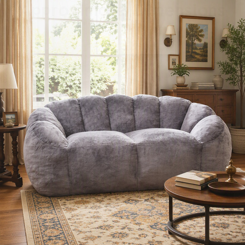 Pouf géant au design ergonomique et mousse haute densité pour un confort et un soutien ultimes, Gray