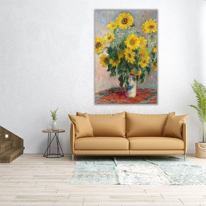 Bouquet de tournesols, 1881 - reproduction d'art sur toile, H 18 po x l 12 po