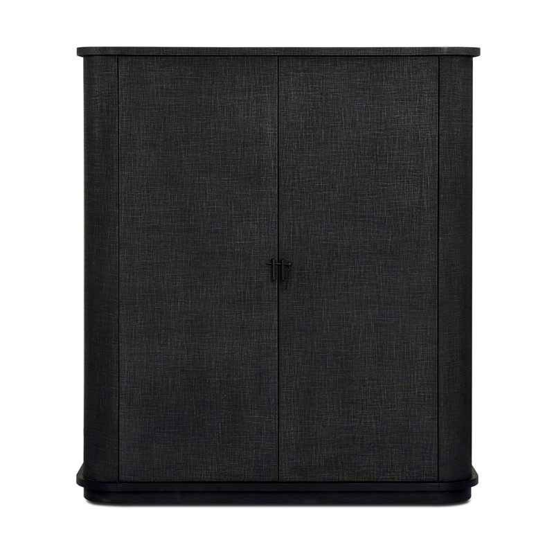 Berlin Cabinet-Black Linen, Black Linen