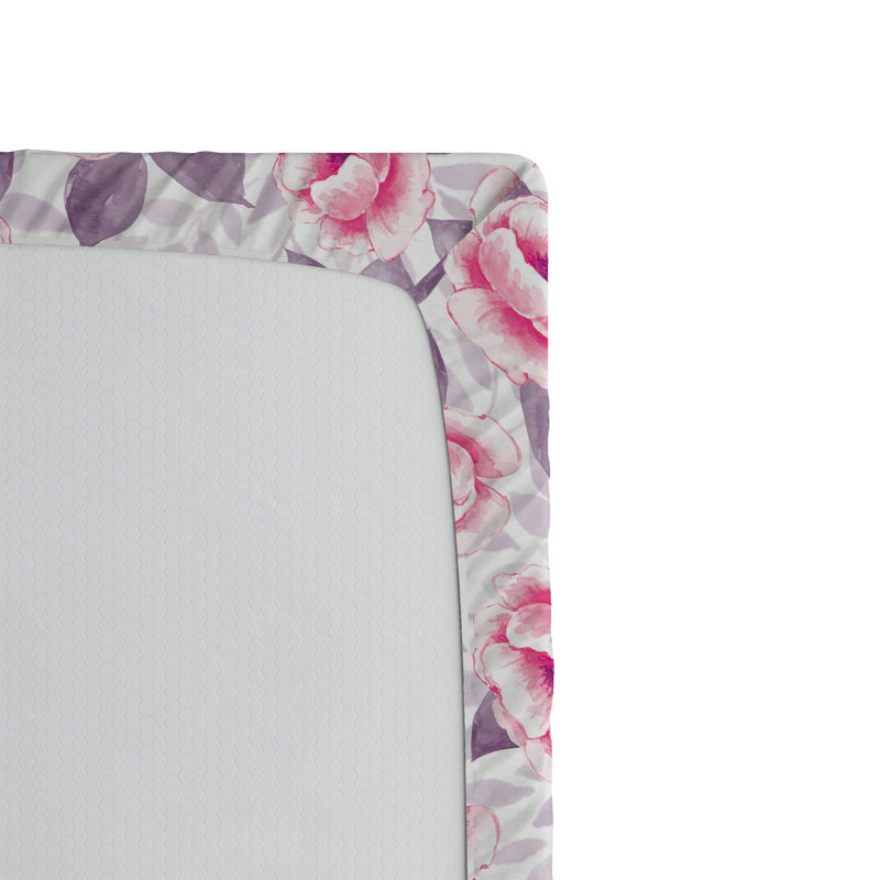 Drap-housse Ambesonne, Rose pastel, gris, rose / floral, Drap-housse très grand californien