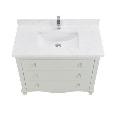 42" Cadet Finish Solid Wood Sink Vanity  With 1' Artificial Stone Top