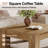 39" Square Farmhouse Coffee Table, Rustic Wood Living Room Center Table with Sturdy Legs, Natural Finish