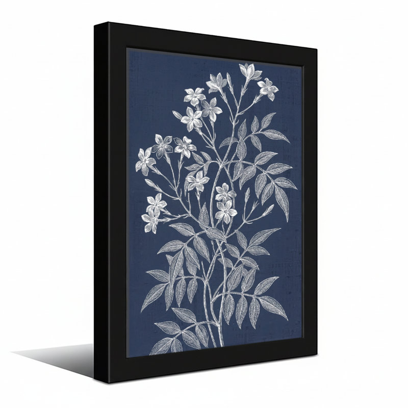 Motif floral de plantes et de fleurs sur fond, Toile tendue, Ne s’applique pas, H 24 po x l 16 po