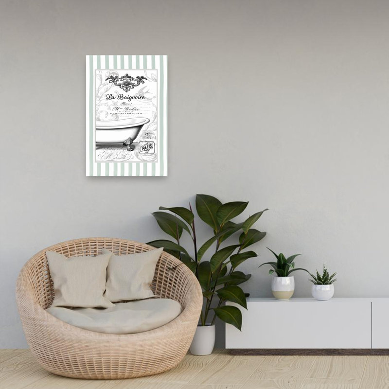 Art mural contemporain La Baignoire, 24" H x 16" W
