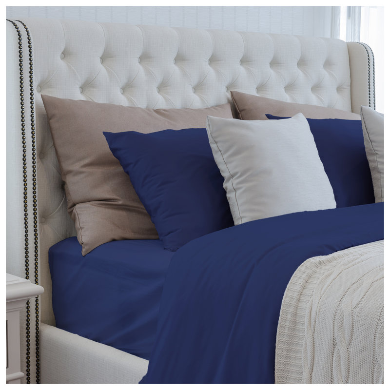 Luxuriously Soft 100% Viscose Derived from Bamboo 4-Piece Sheet Set - OEKO-TEX Certified Indigo | Cooling, Moisture-Wicking King Bedding