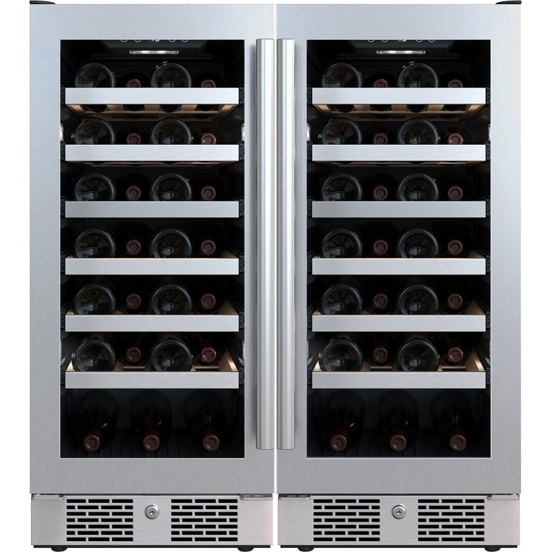 Avallon Dual Zone 29.875'' Freestanding 54 Bottle Wine Refrigerator with French Doors