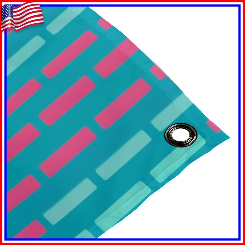 Tapisserie murale «Blue Pink Rectangles», 68in H x80in W with 4 Grommets