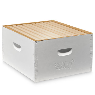 Arlmont & Co. Deep Hive Body Kit, Painted and Assembled with 10 Frames - White