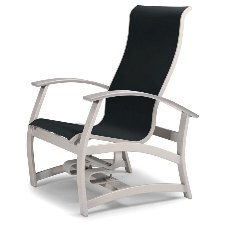 Chaise de patio Askar, Neige texturée, Blanc P50, Noir 5D Sunbrella®