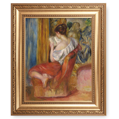 Reading Woman by Pierre-Auguste Renoir Painting Reproductions World Classic Reproductions For HomeDecor,Gold Frame