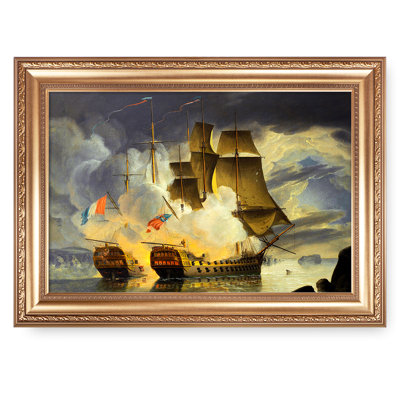 Bataille du Raz de Sein par John Christian Schetky, reproduction de peinture sur voilier