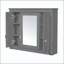 Pharmacie murale 35x28 avec 5 tablettes, porte miroir et tablettes latérales ouvertes - Gris-129599147