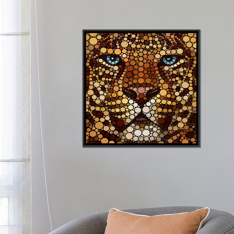 «Leopard» par Ben Heine, impression sur toile tendue, H 18 po x l 18 po x P 1,5 po, Toile avec cadre noir, Pas de tapis