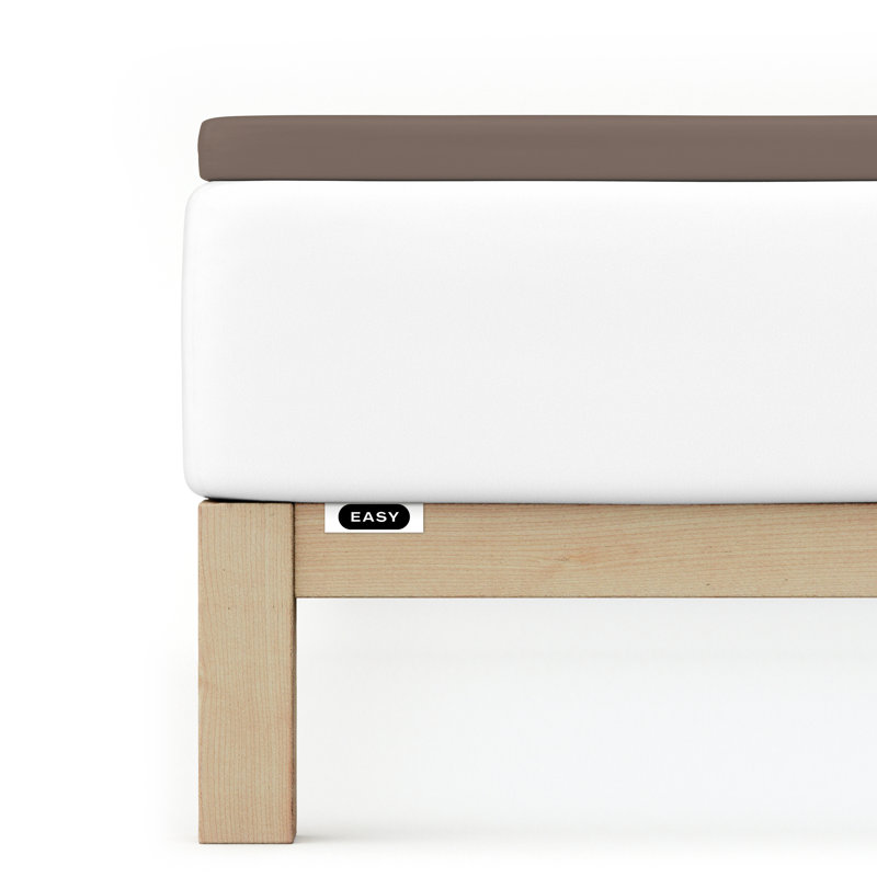 Jersey Elastane Fitted Sheet EASY for Toppers, 100% Cotton, M 120 x 220cm - 130 x 220cm, Sand Deep